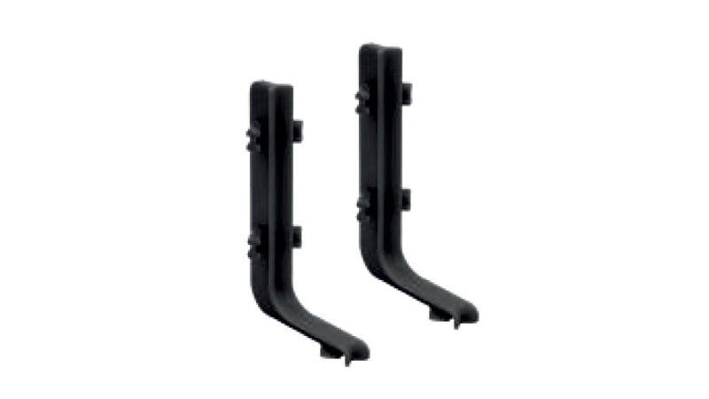 Set afdekkap voor L-greep - open binnenhoek - zwart