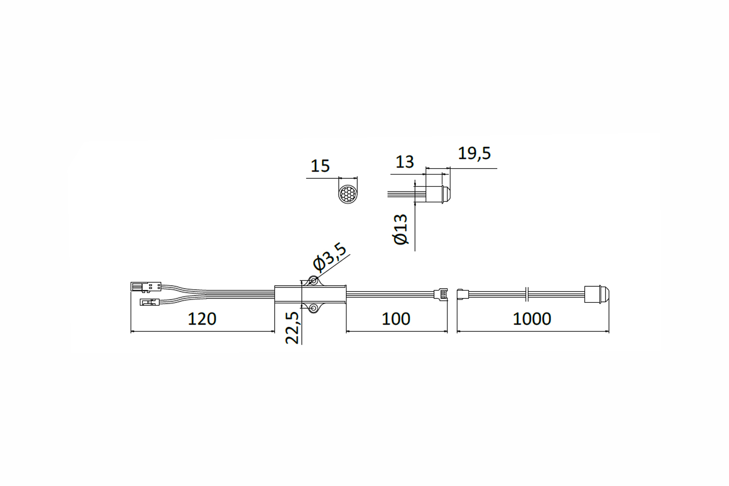 PIR bewegingssensor voor deur - 12/24V