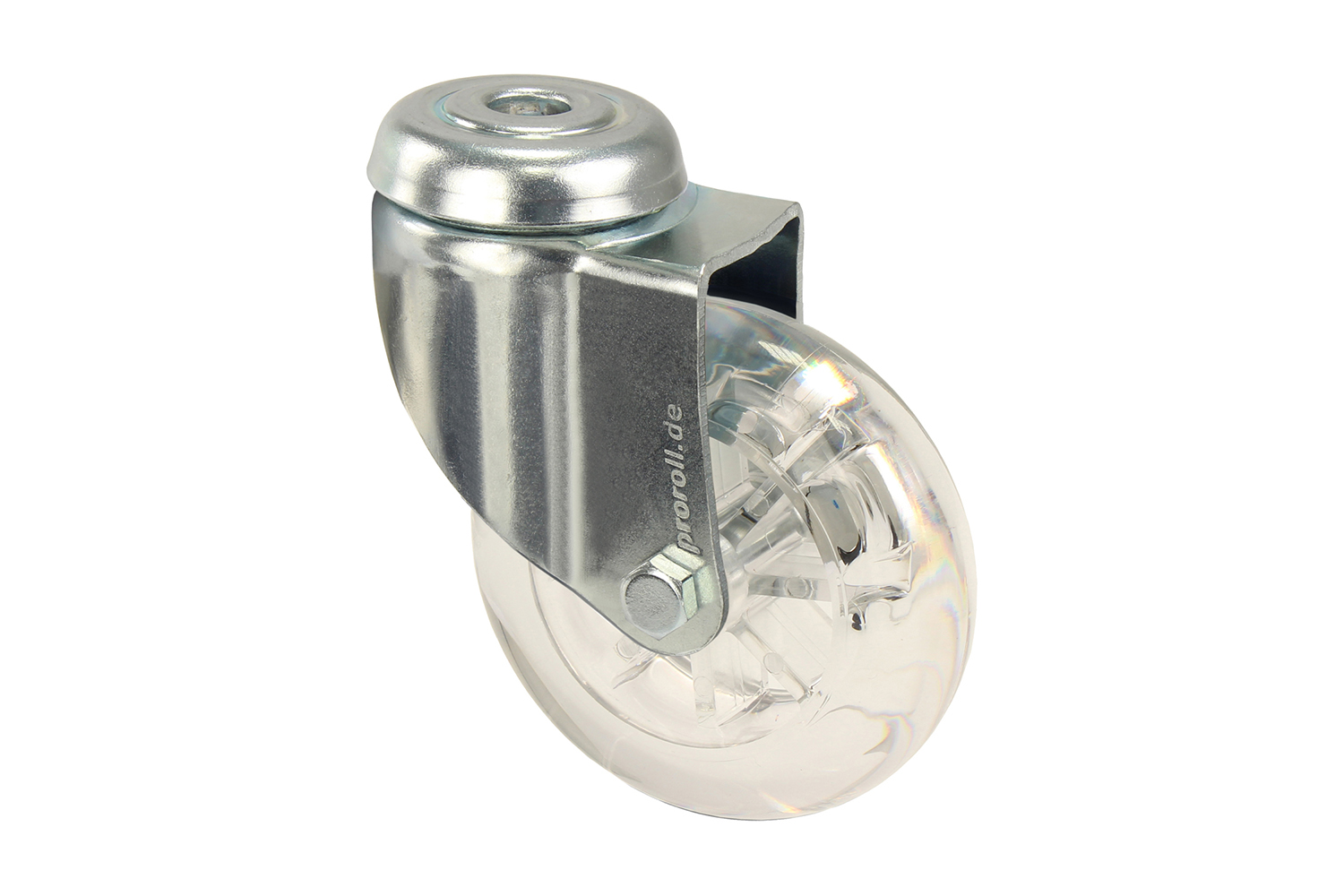 Verzinkte zwenkwielen met PU skate wiel - gatbevestiging