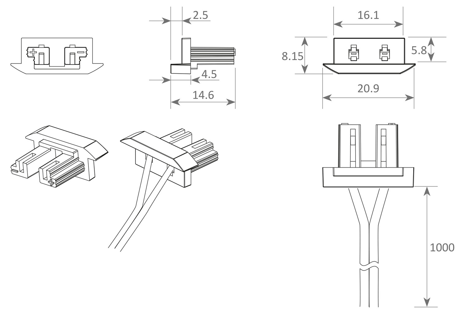 Eindkappenset Cut&Connect - Frankfurt - grijs