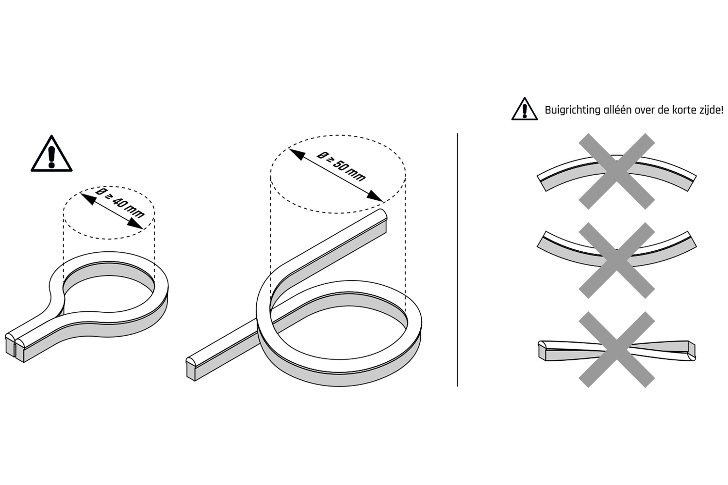 Flexibele LED band Octopus 24V - 3000K - 4mm
