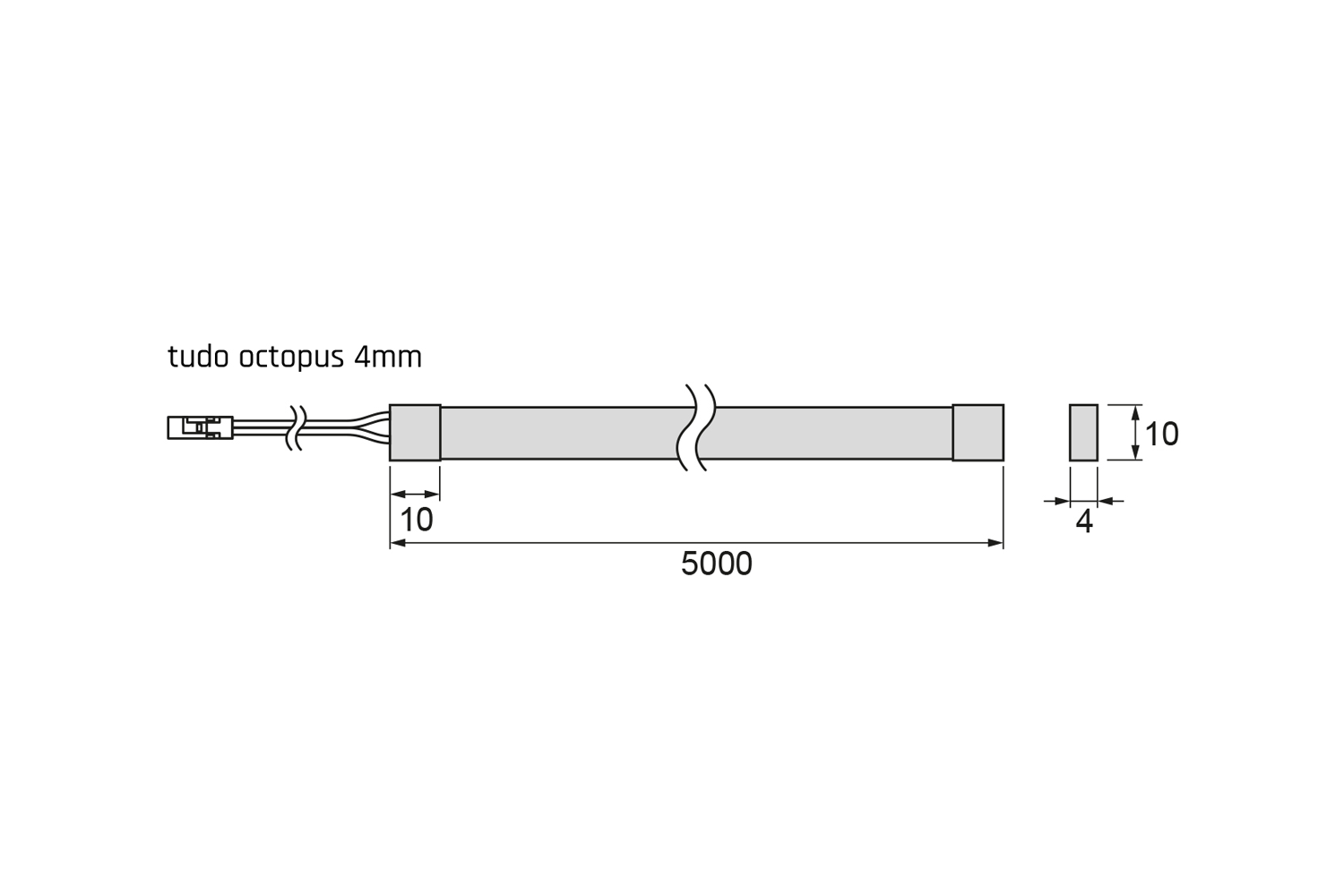 Flexibele LED band Octopus 12V - 4000K - 1000mm