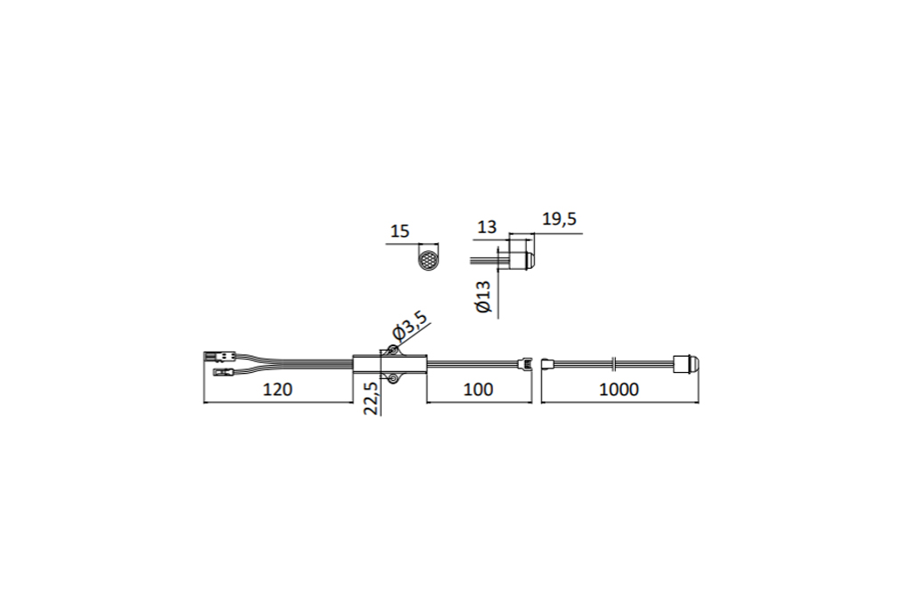 Deurcontactsensor - zwart - 12/24V