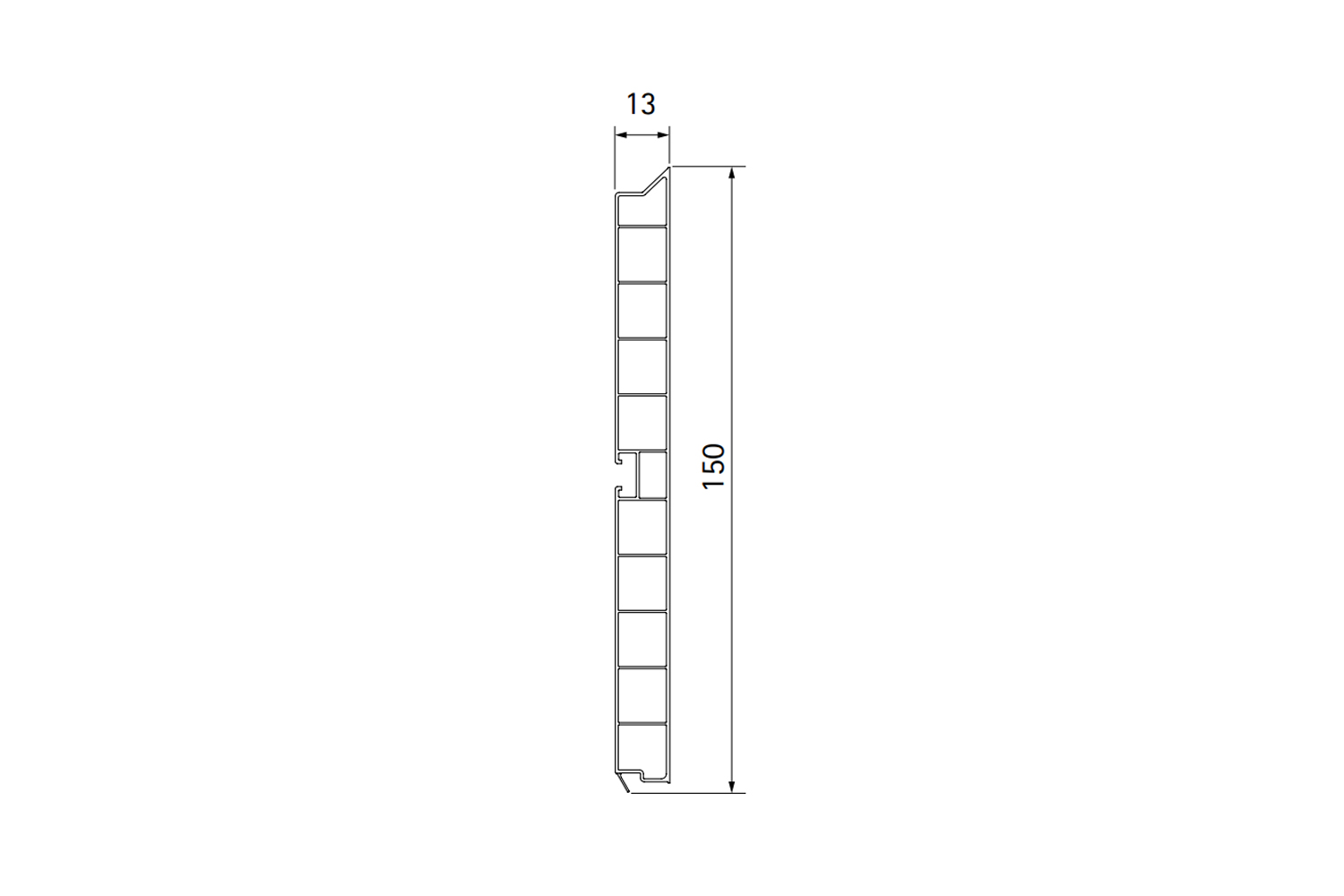 Keukenplinten - mat wit - 15cm hoog - monsterstukje