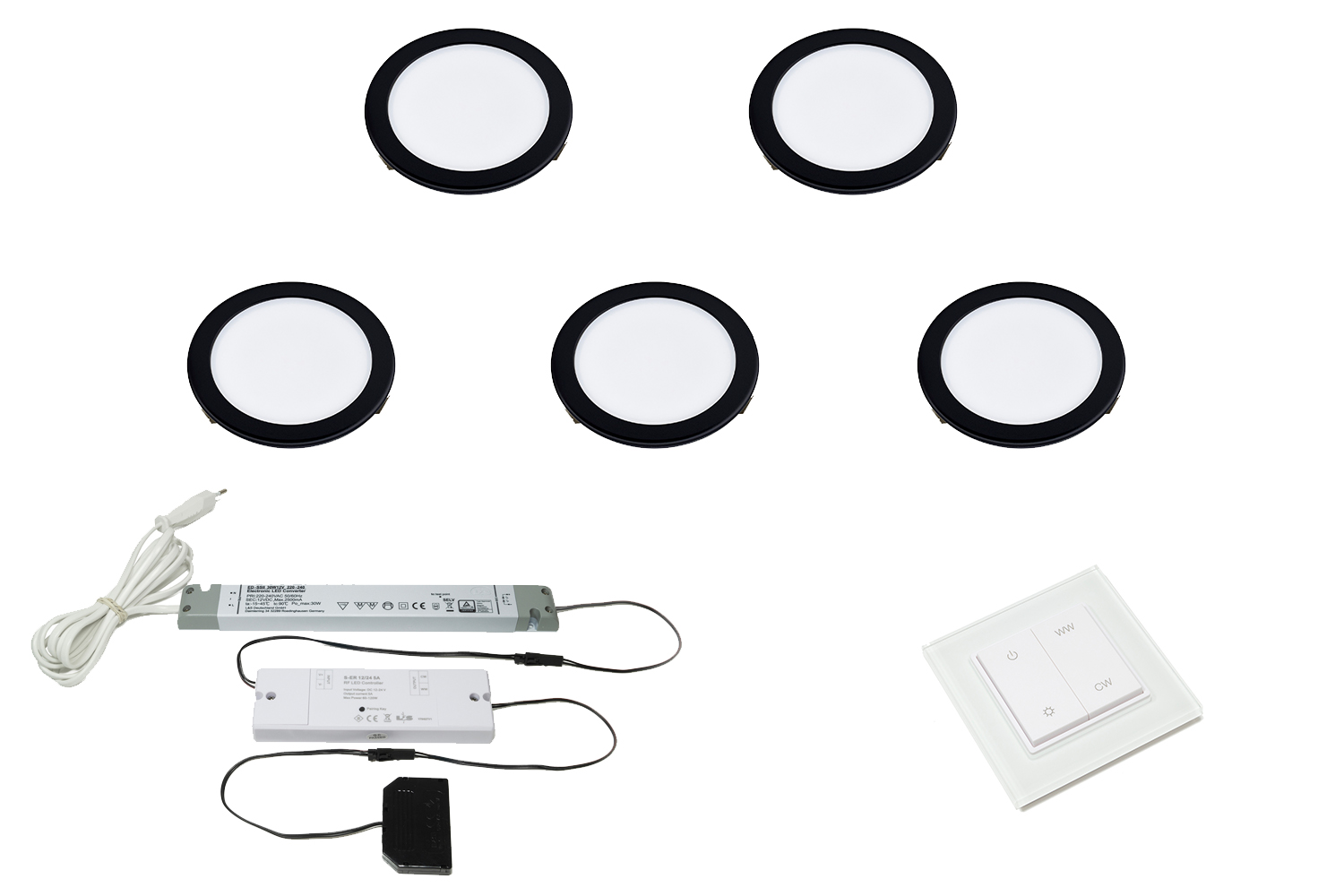 complete LED spot sets - Moonlight - mat zwart