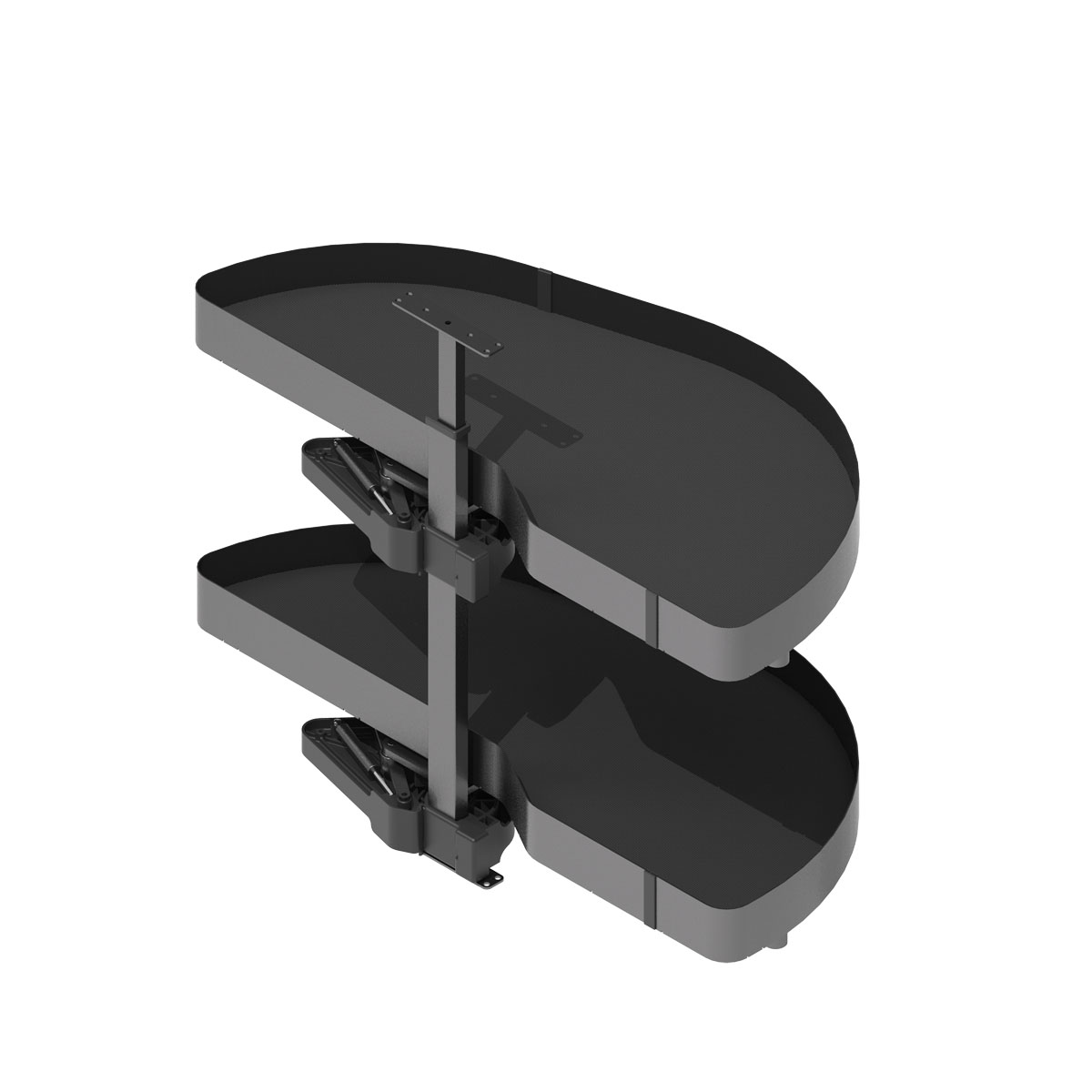 Zwenkplateau set - dolphin - nova flat - 400mm - links - antraciet