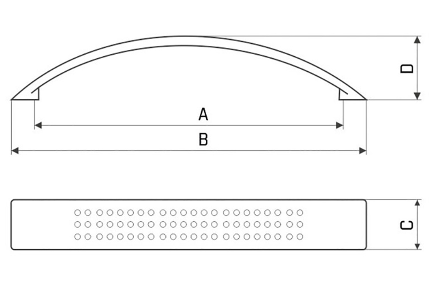 Metalen handgreep - Zaragoza - chroom