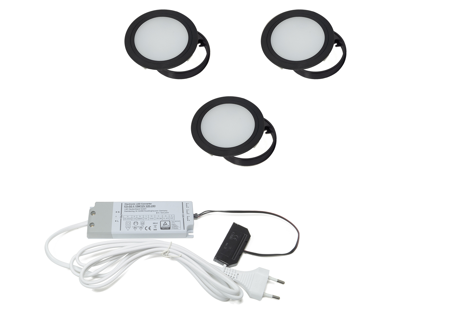 Chip - opbouw led spots - mat zwart - set van 3 - 3000K