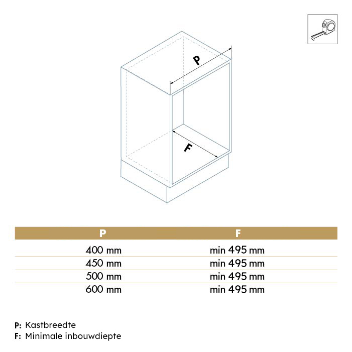 Luxe uittrekmand met melamine bodem - 400 mm