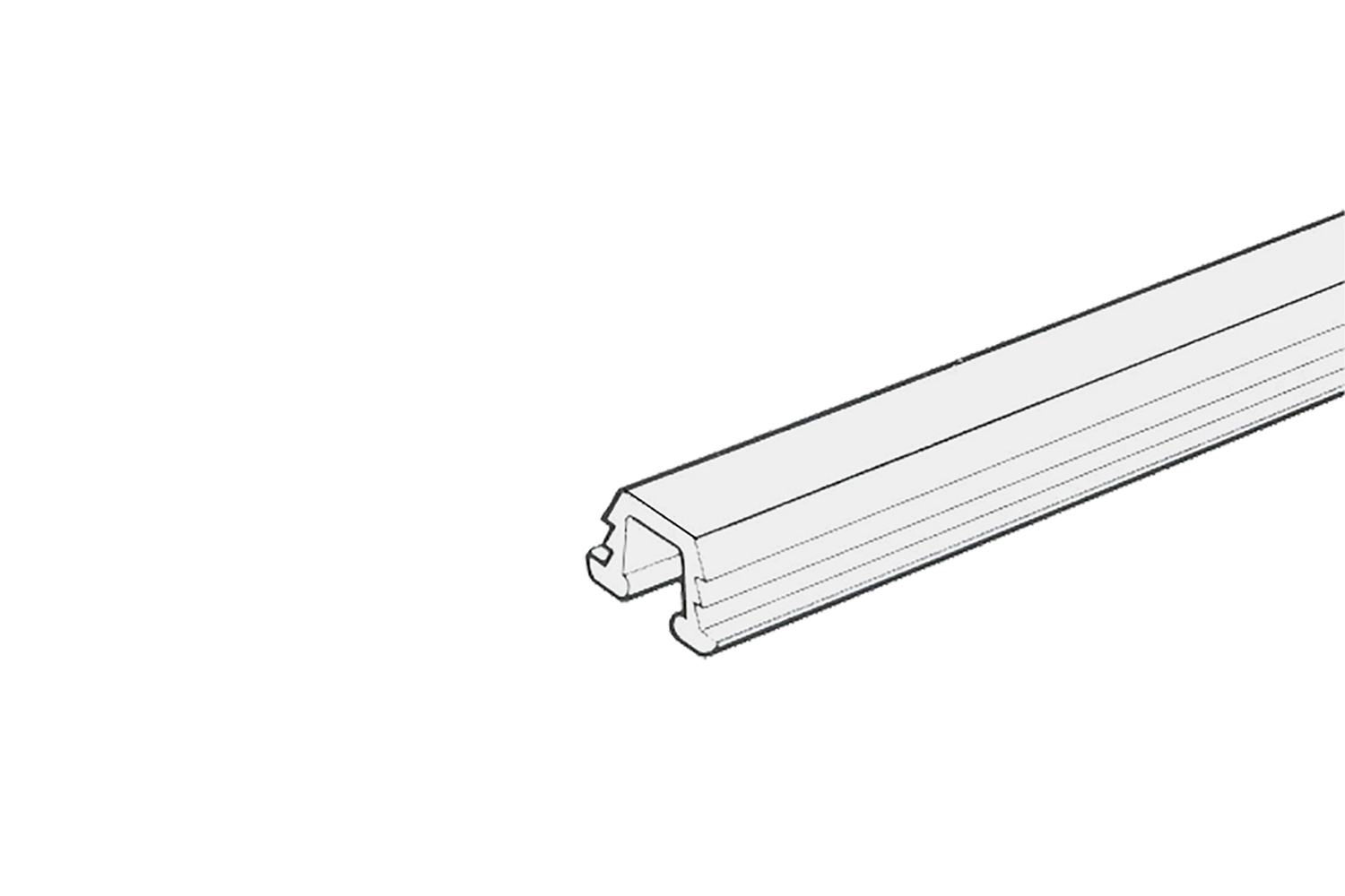 U-profiel - voor systeem 55 - lengte: 4000mm - aluminium - zilver