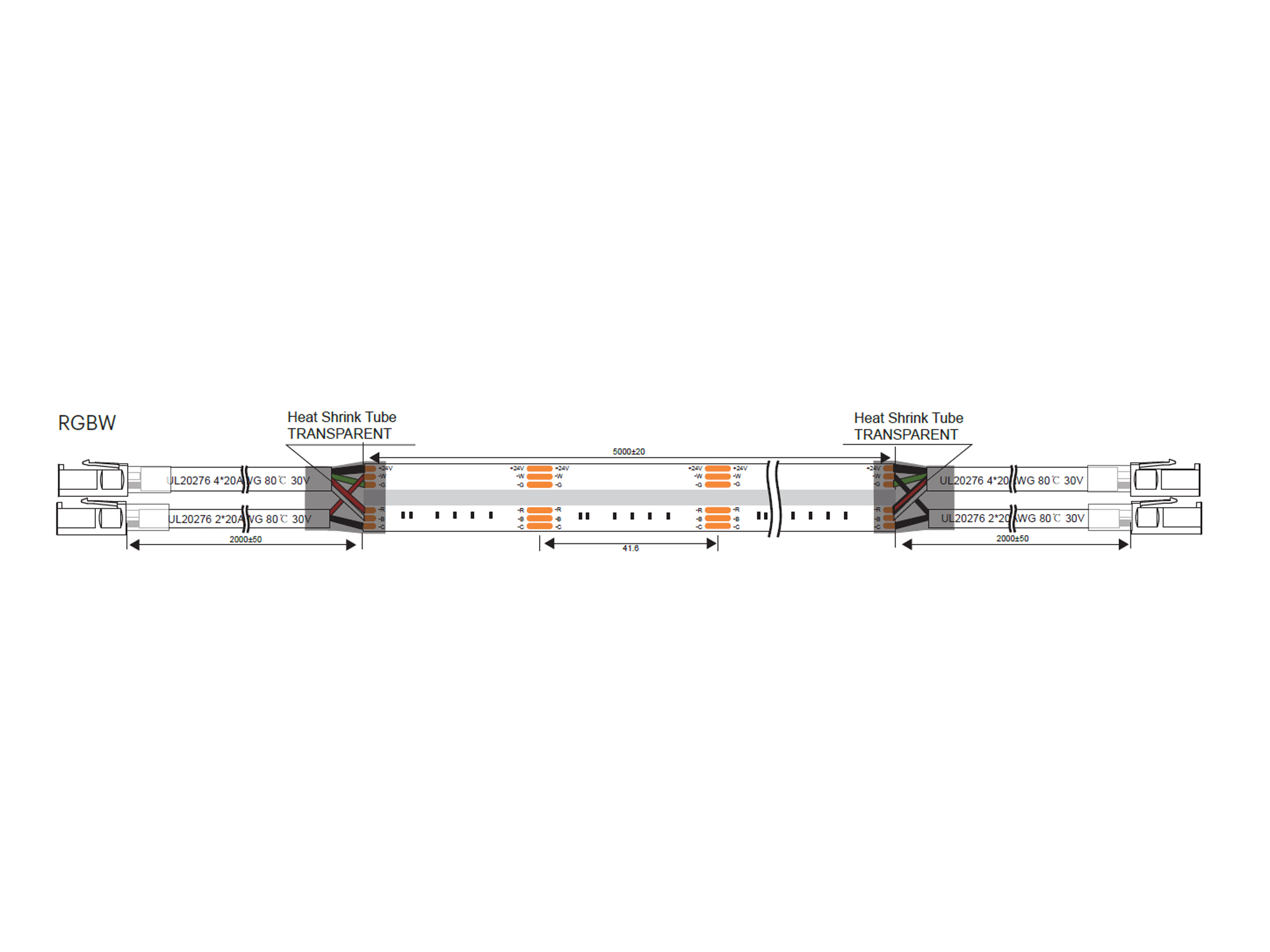 LED strip - 24V - RGBW - COB