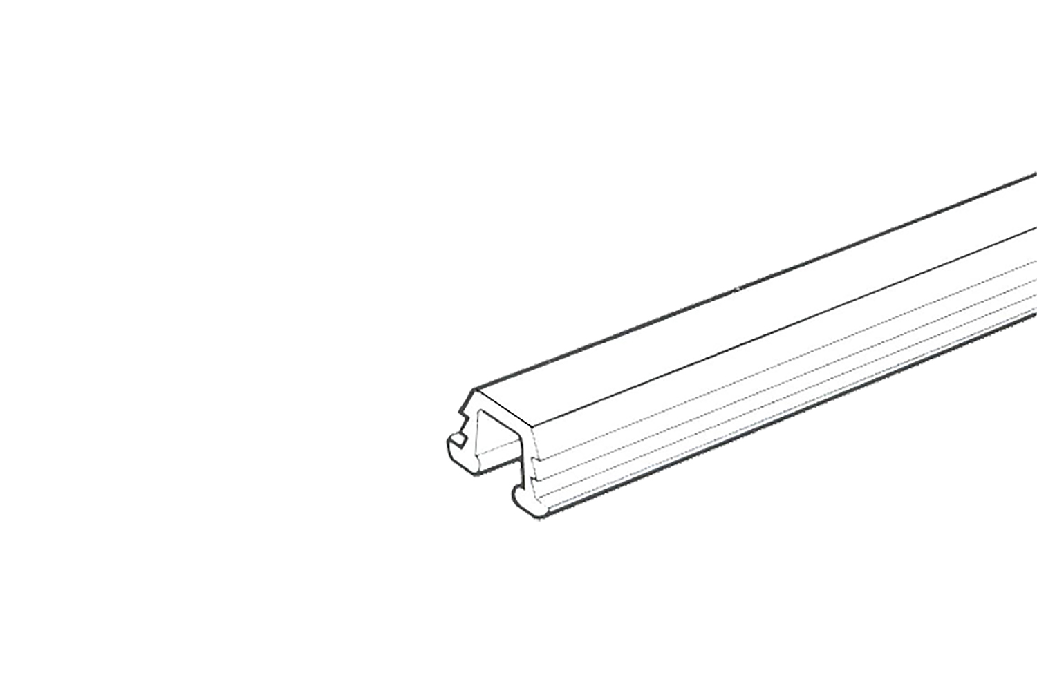 U-profiel - voor systeem 55 - lengte: 4000mm - kunststof - wit