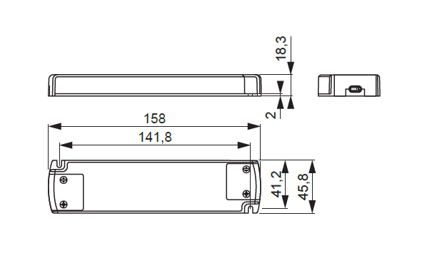 Losse LED trafo - 230V - 12V - 30W