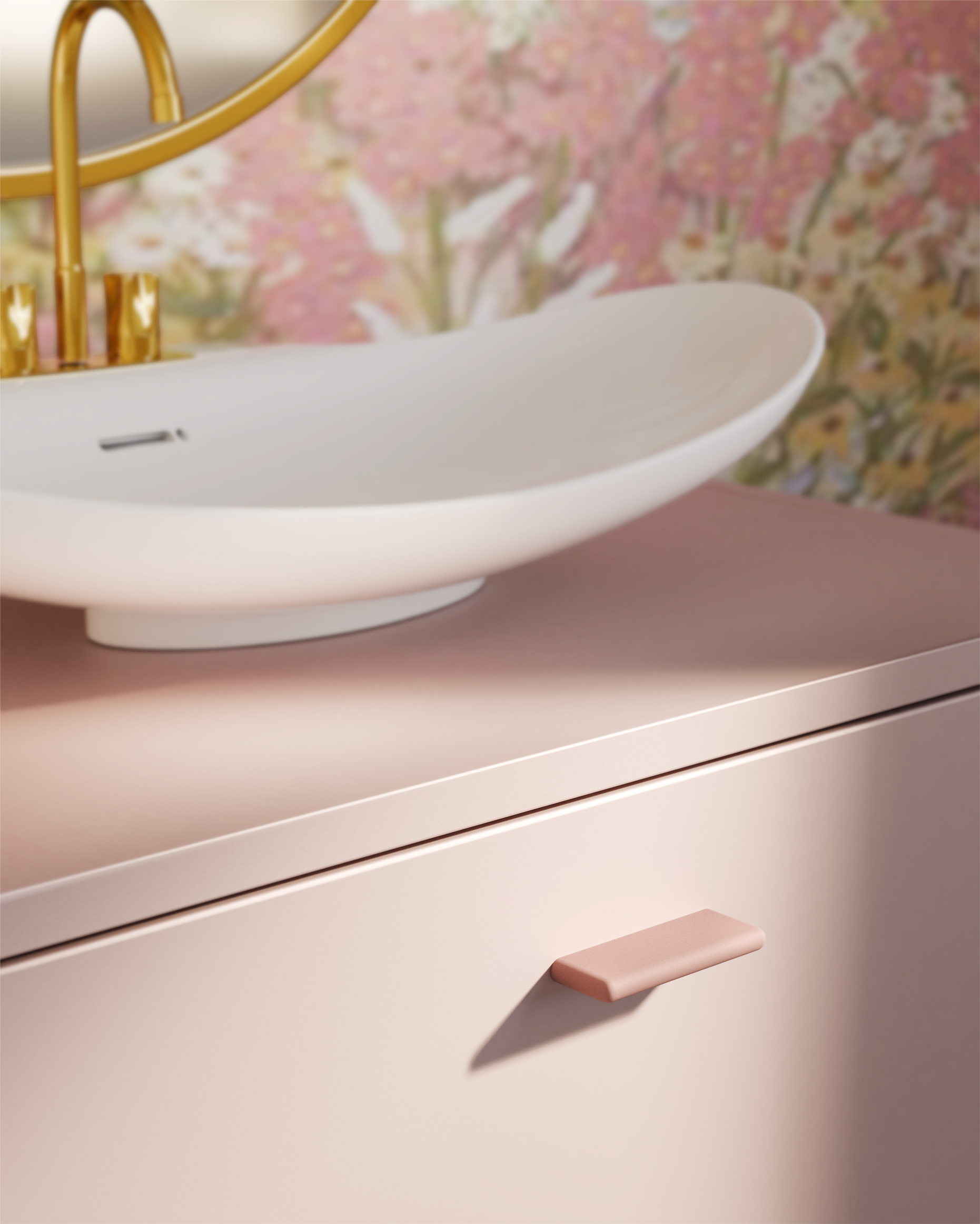 Metalen handgreep - Nox - gesloten - dusty pink