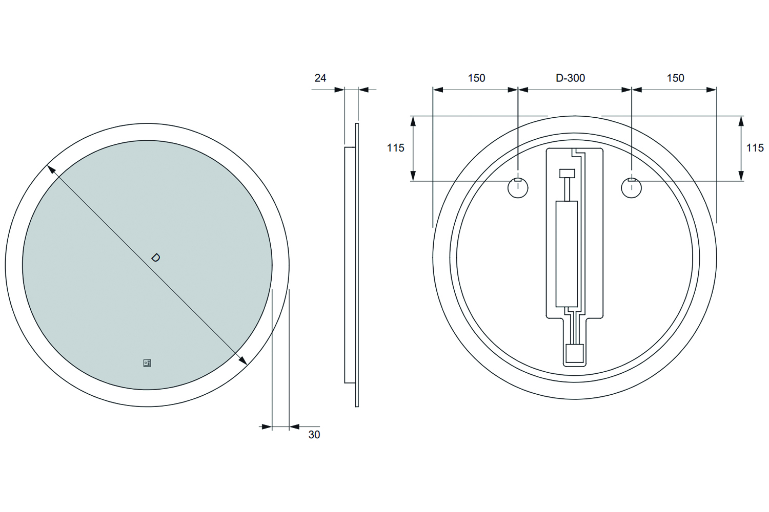 Serie roundq - led spiegel - emotion - Ø500mm