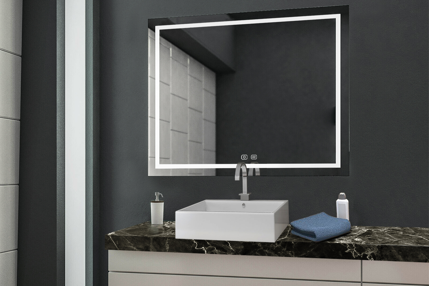 Serie quattro - led spiegel - verwarming - emotion - 600mm