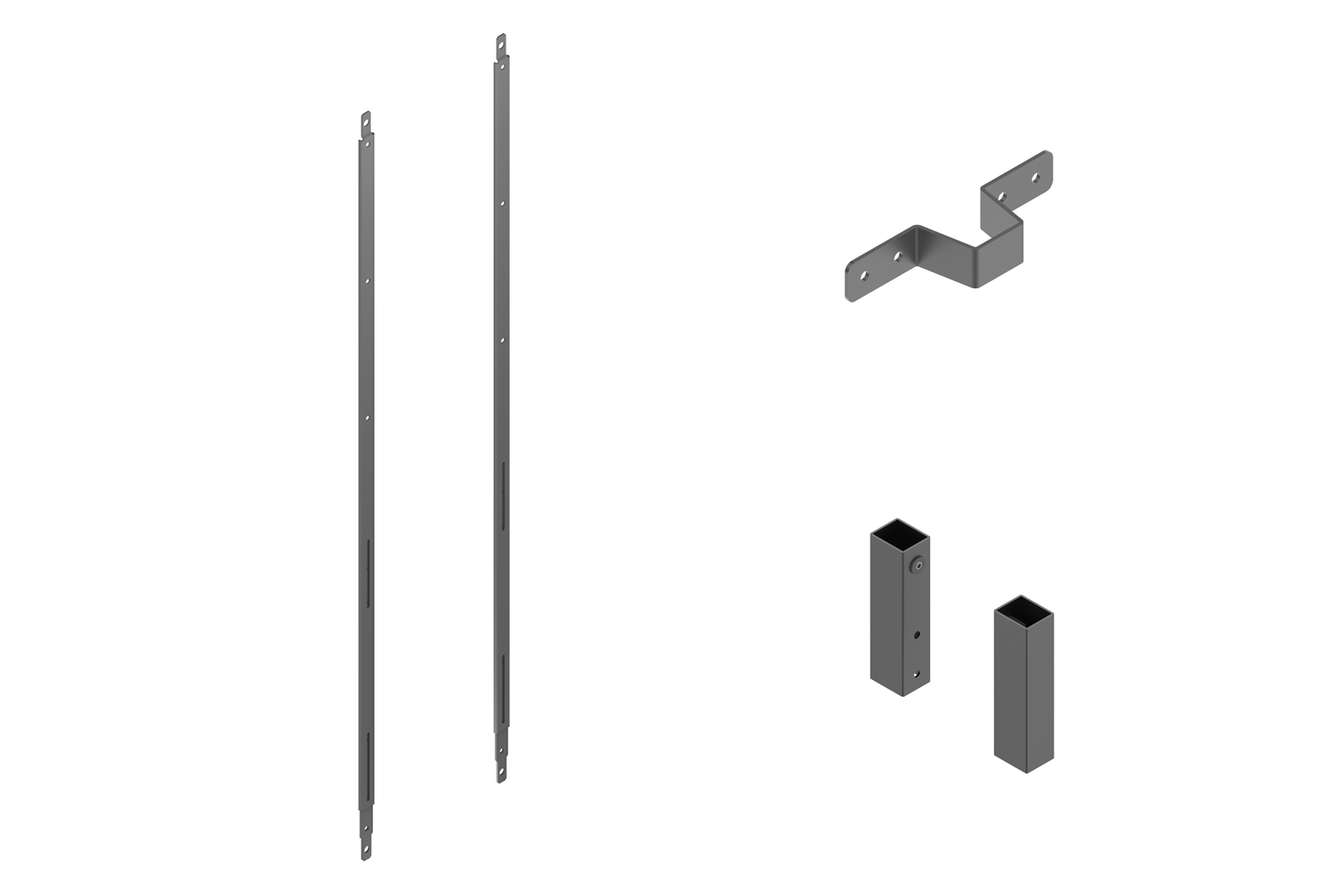 Toebehoren set voor apothekerskast - 1600-2000mm - antraciet
