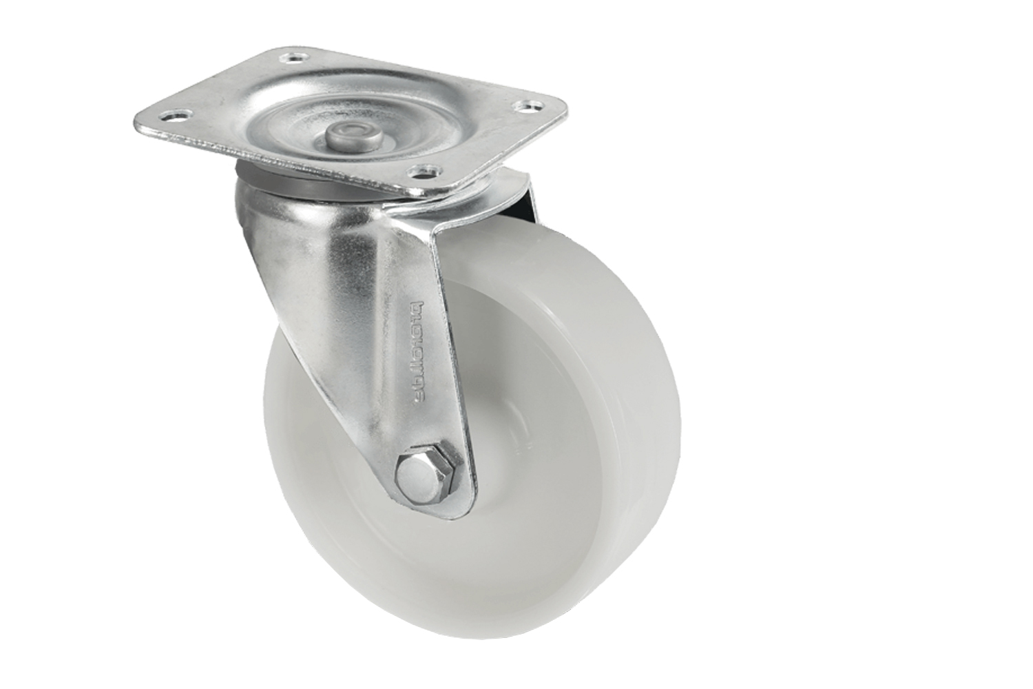 Transportzwenkwiel - kunststof wiel - plaatbevestiging