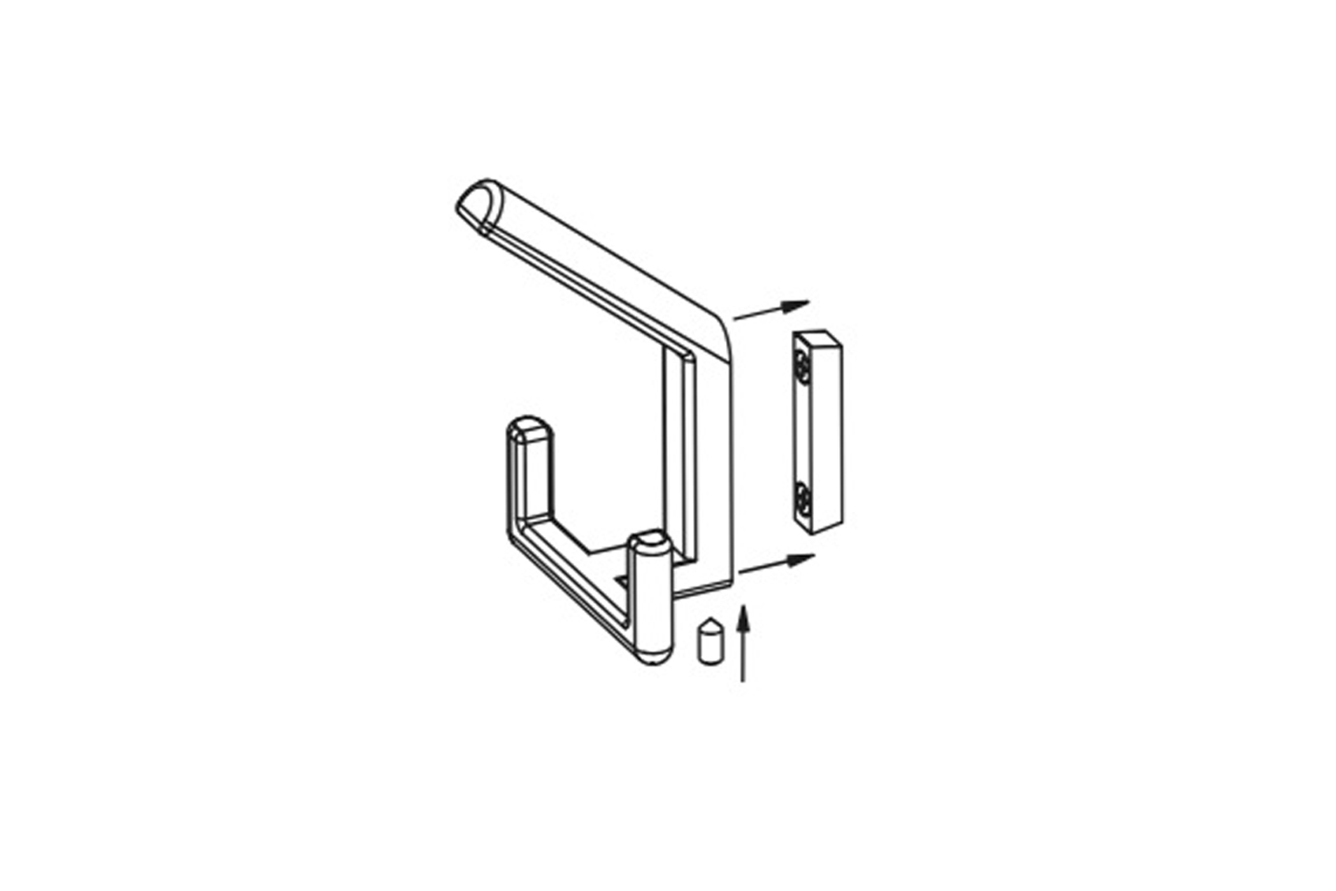 Handdoekhaak Nox - hoog - glans chroom