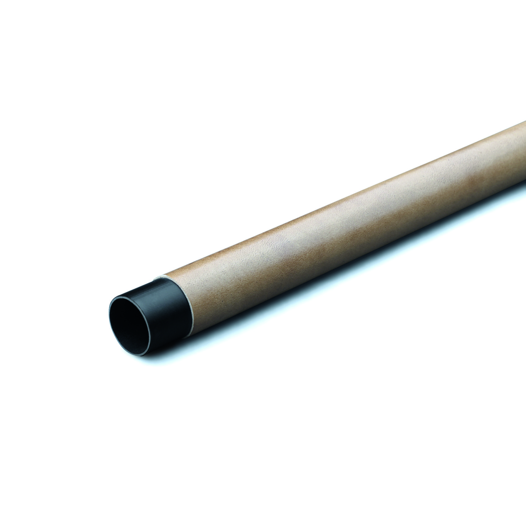 Ronde leren kledingroede - lichtbruin - glad