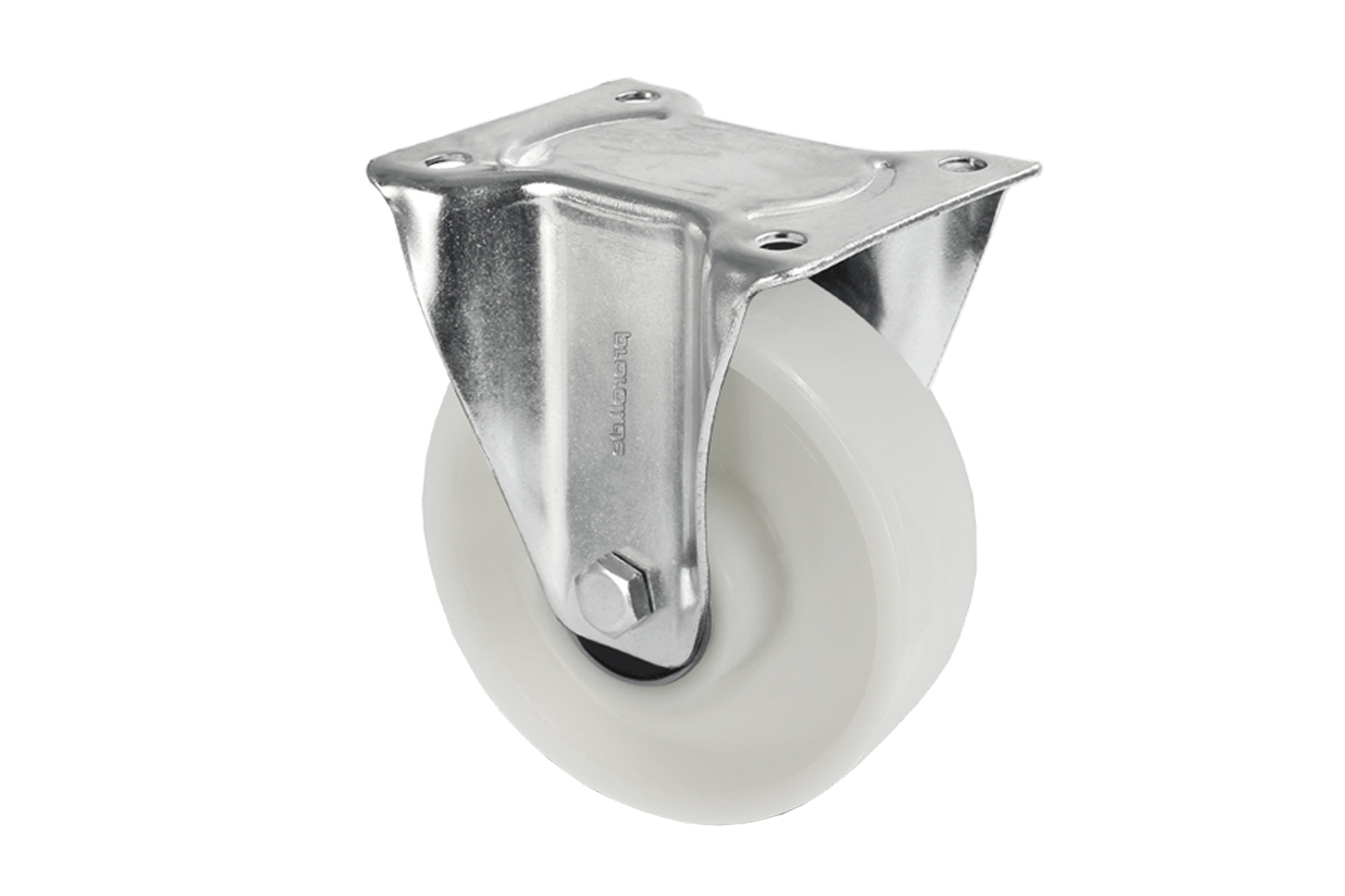 Transportbokwiel - kunststof wiel - plaatbevestiging