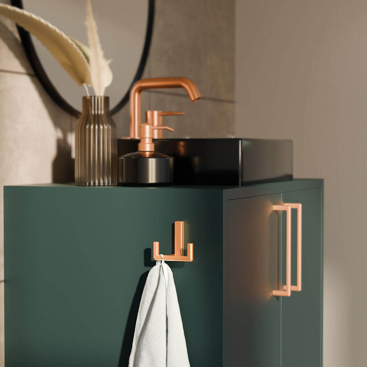 Handdoekhaak Nox - koper