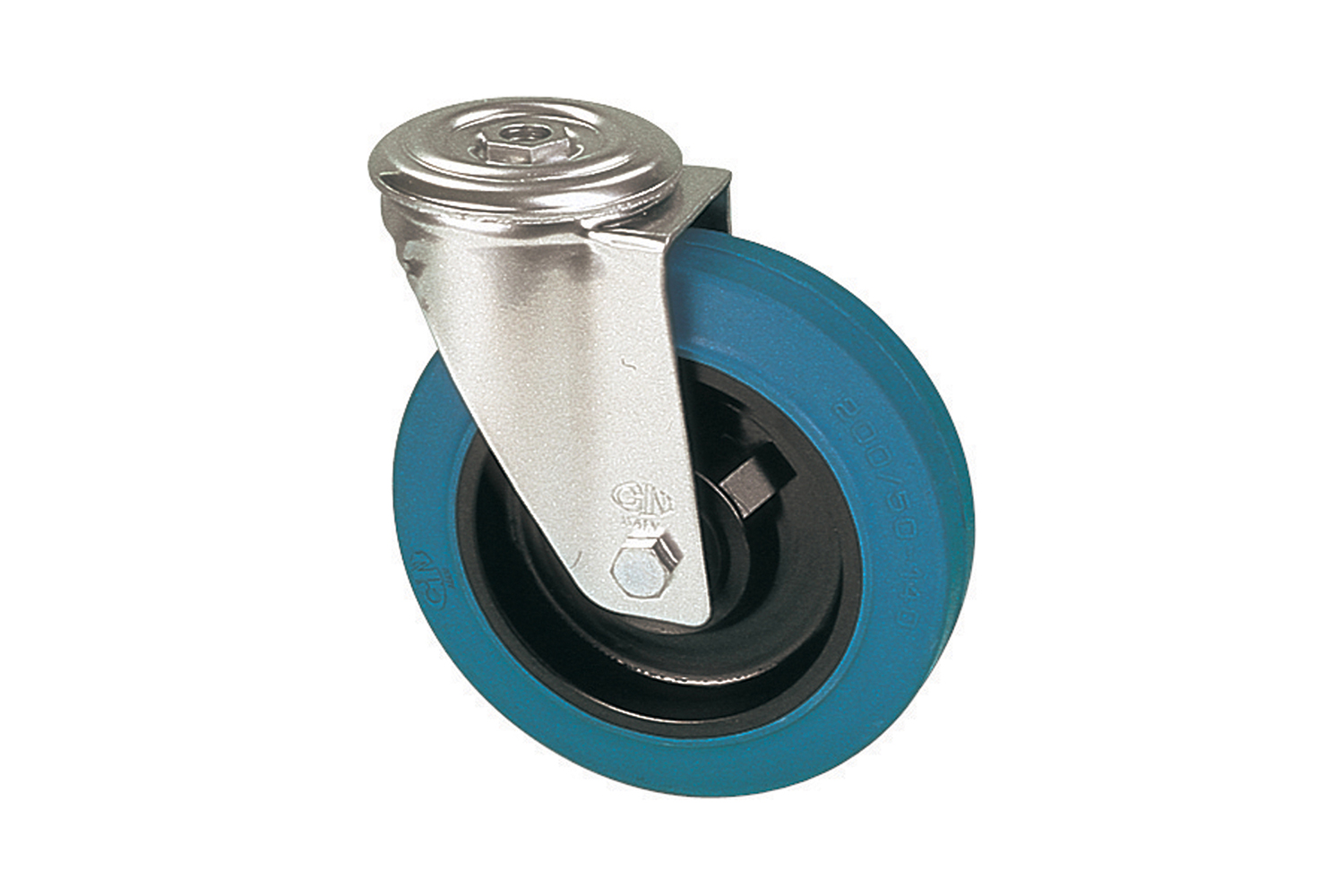 Transportwielen met blauwe elastische rubberband - gatbevestiging