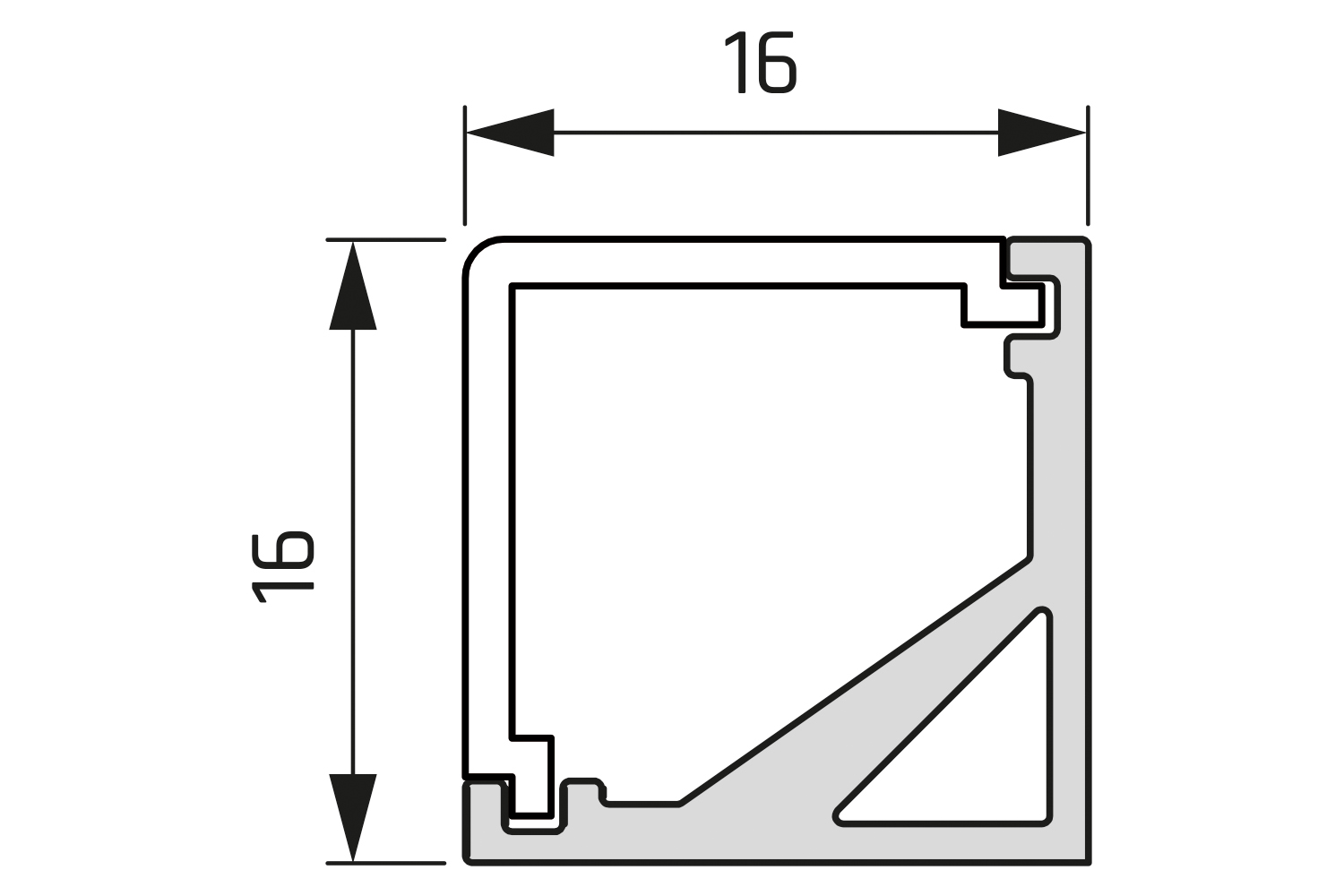 Led opbouw profiel - quattro mini - zwart - 2500mm - incl. afdekprofiel