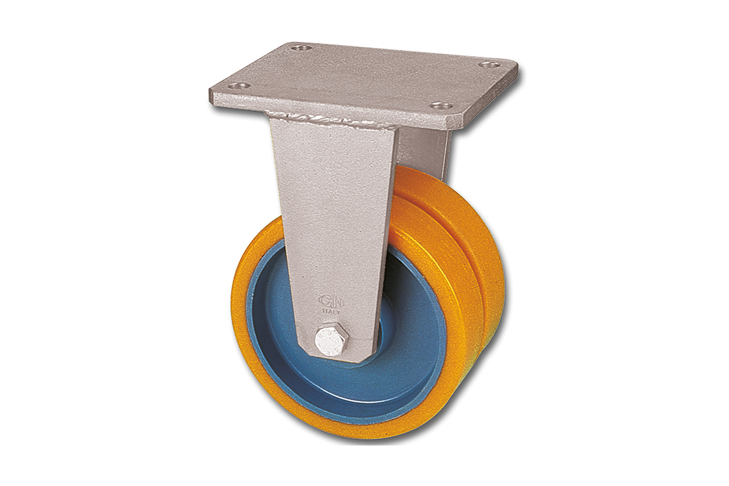 Bokwielen met PU loopvlak en gietijzeren kern - extra zware, dubbele uitvoering