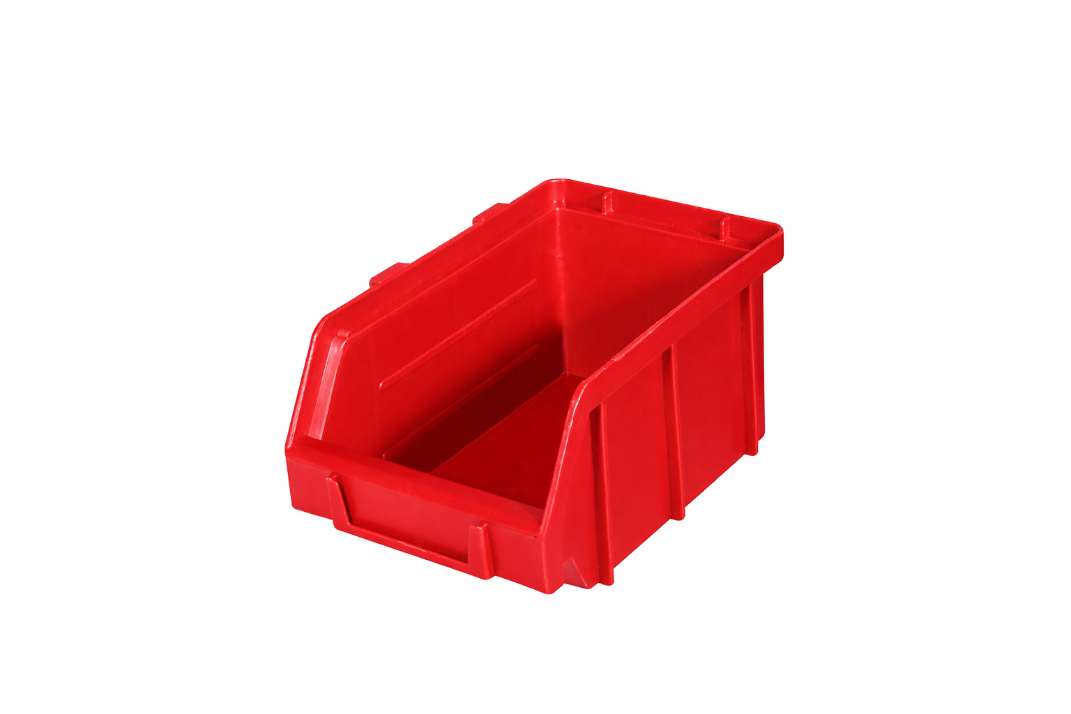 Stapelbare rode magazijnbakken