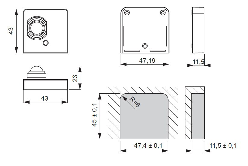 Mec bewegingssensor 12/24 V - draadloos - zwart