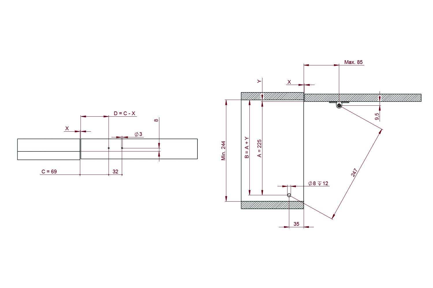 Gasveer - antraciet - omhoog - 90°