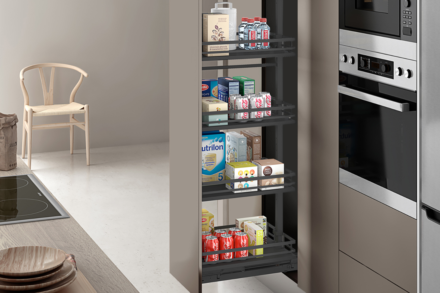 Antraciete apothekerskast - 120-160cm hoog - 300-350mm breed