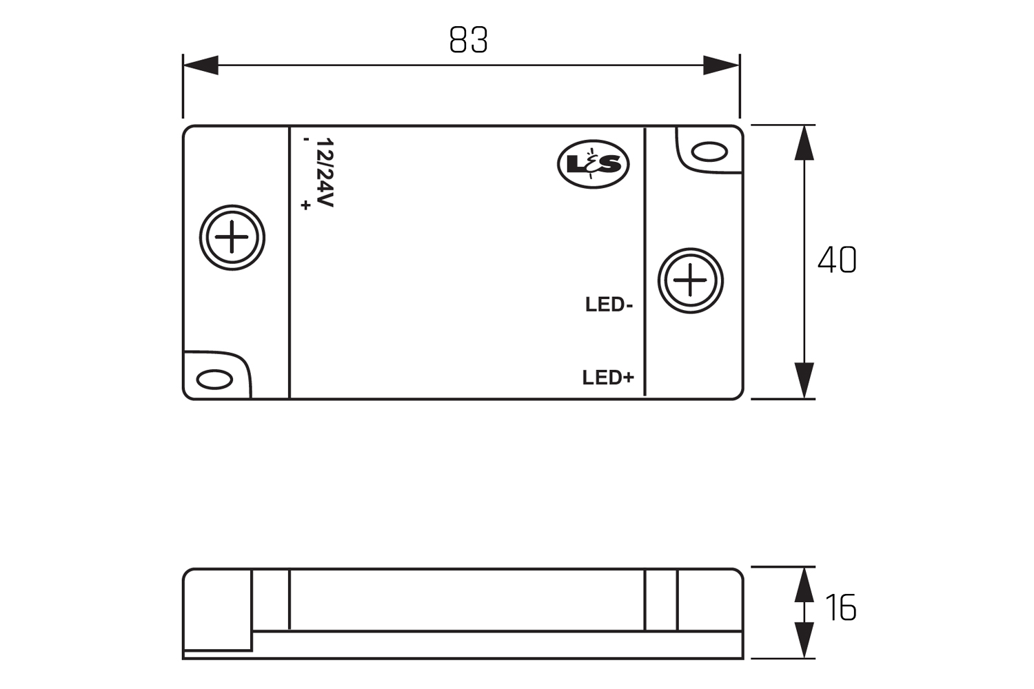 1-kanaals afstandsbediening met dimfunctie en incl. ontvanger en 6-weg verdeler - 24V