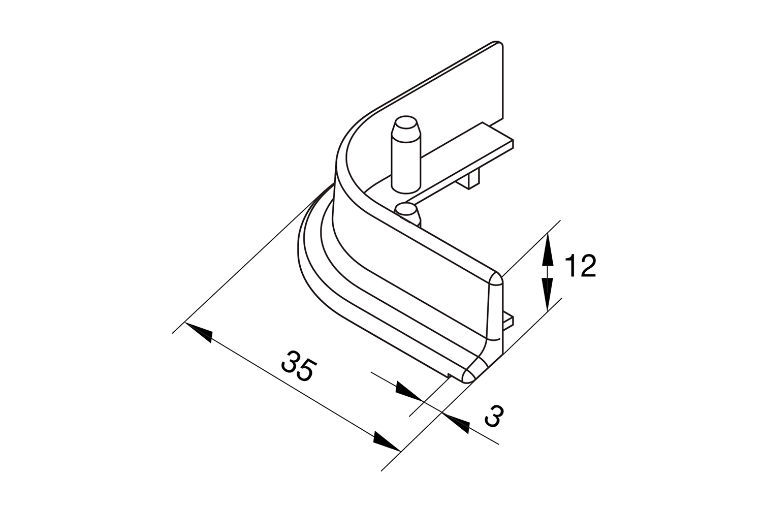 Plintprofiel voetje - 90° buitenhoek - wit
