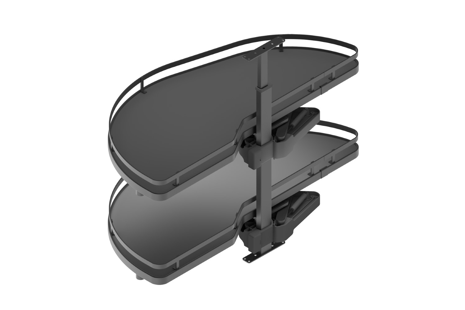 Zwenkplateau set - dolphin - 400mm - links - antraciet