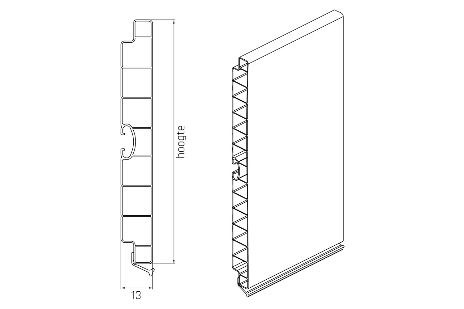 Keukenplinten - mat zwart - 18cm hoog - 1 meter lang