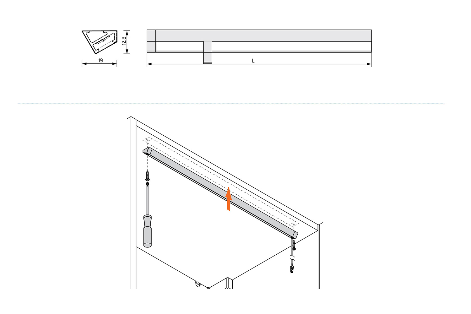 Led opbouw profielverlichting - derby ii - 2700-6000k - 500mm - rechthoek - rvs-look - 3,51w - 12v
