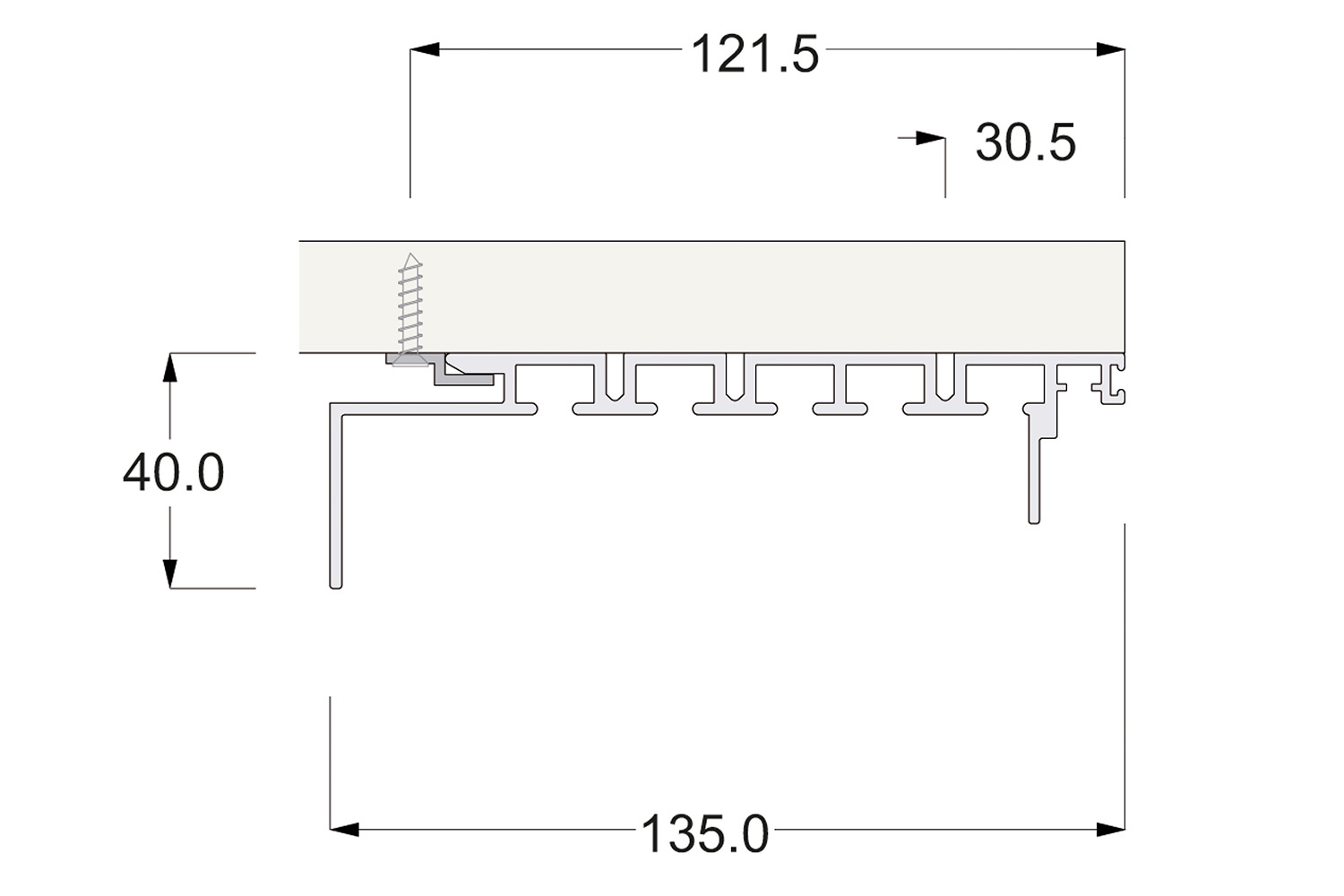 Set boven- en onderrail - systeem online - 2000mm Set boven- en onderrail - systeem online - 2000mm
