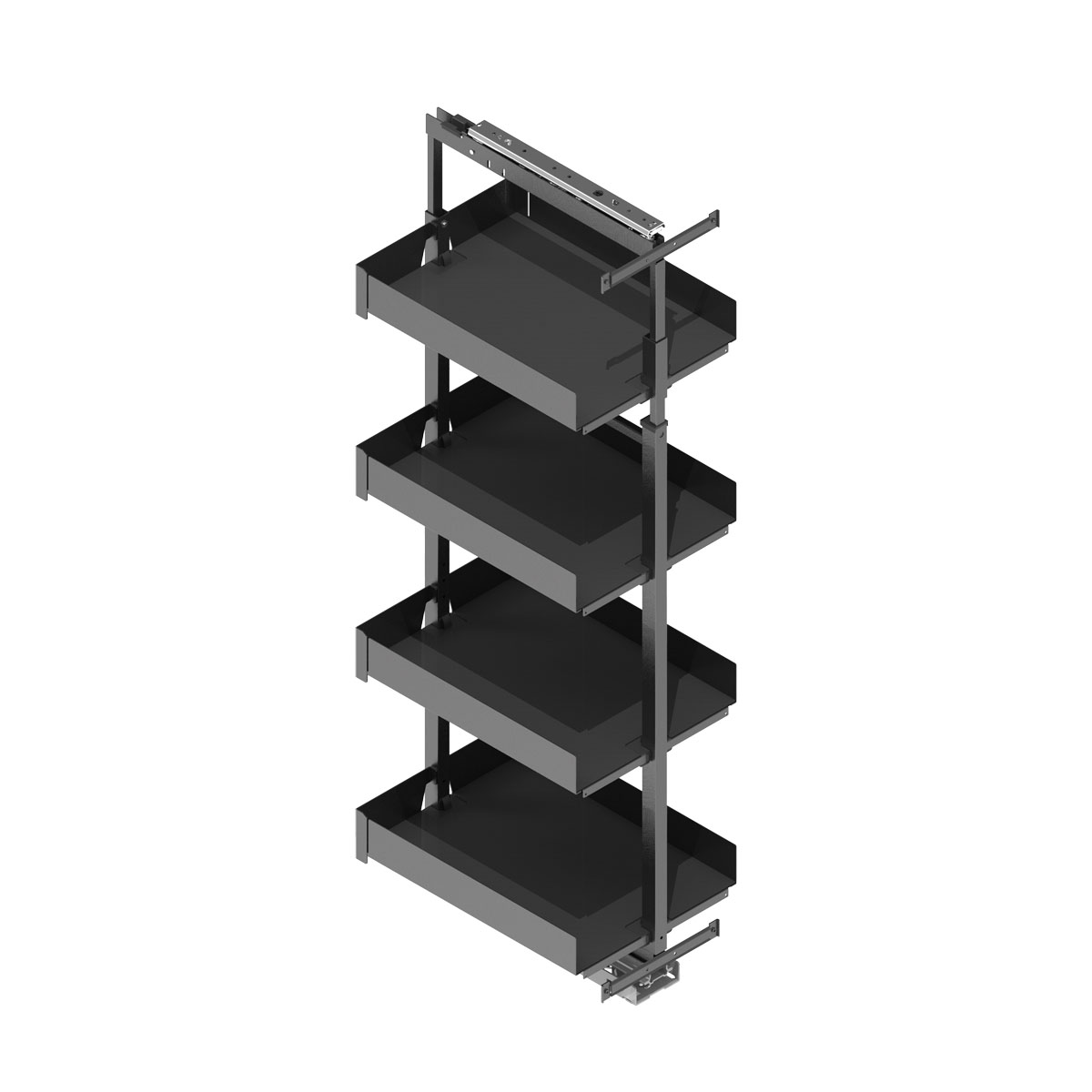 Nova flat apothekerskast - 300-350mm - antraciet - 4 manden
