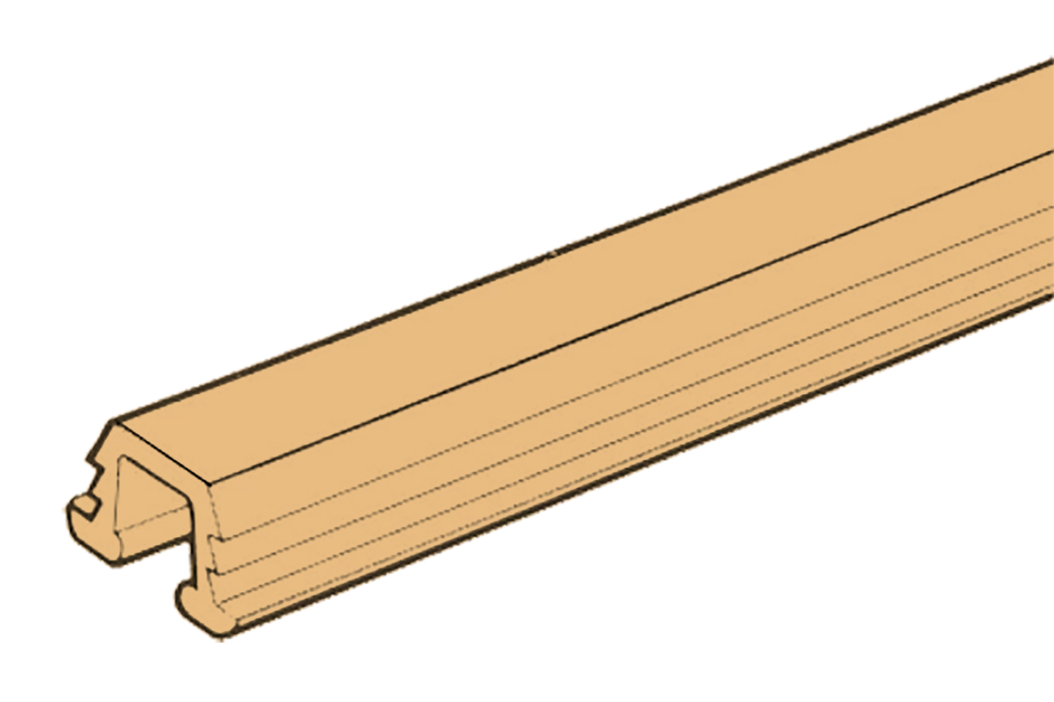 U-profiel - voor Systeem 55 - lengte: 1405mm - kunststof - beuken