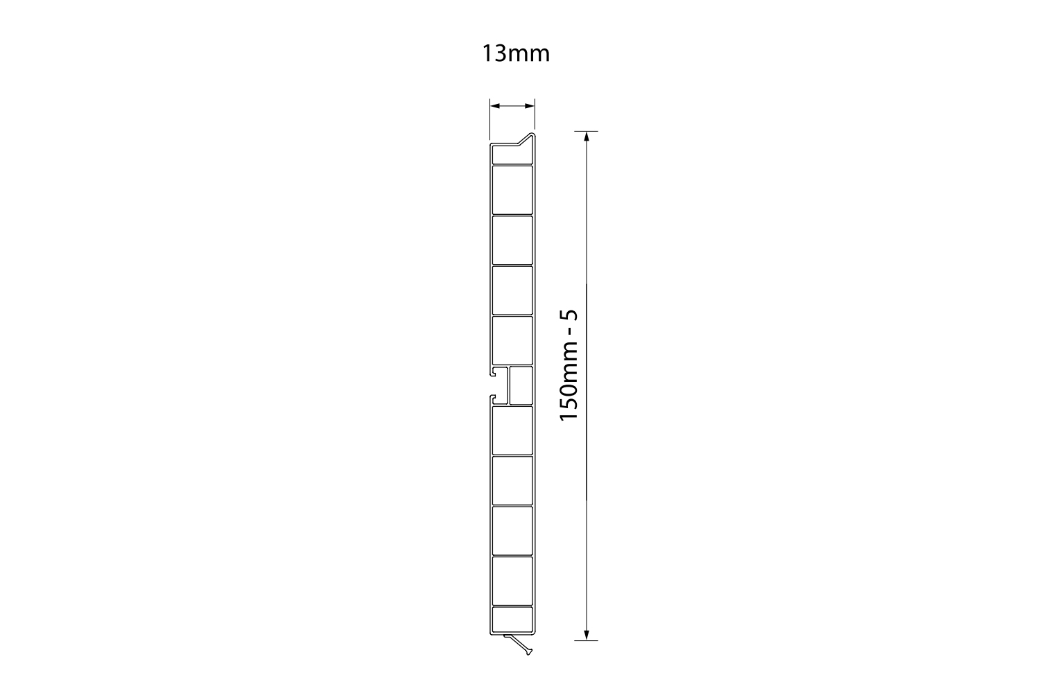 RVS keukenplint - 15cm hoog - monsterstukje