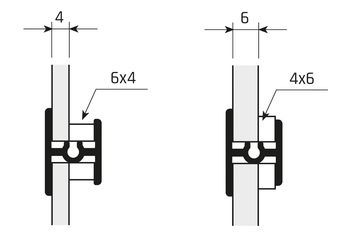 Glasprofiel - 1000mm - voor Junior 6 - transparant - voor 4-6mm glaspanelen