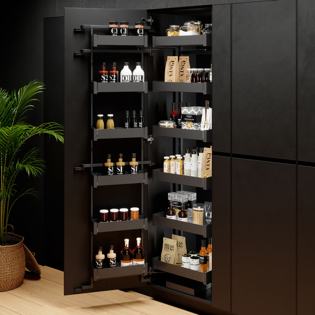 Luxe hoog uittrekframe met deurorganizer - Nova Flat