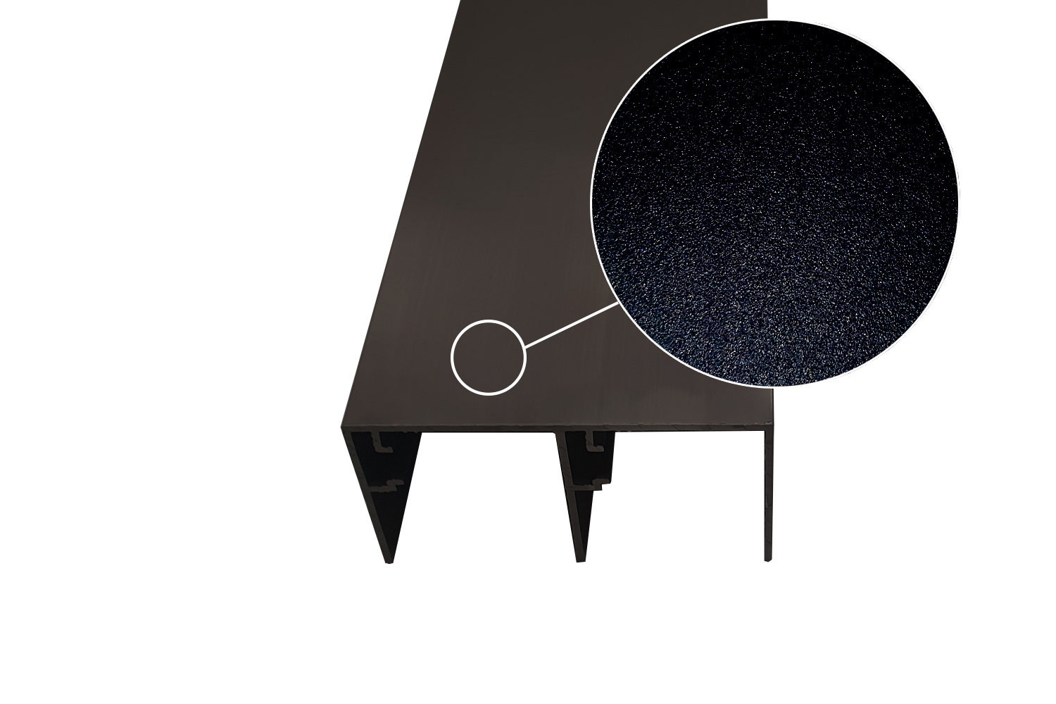 Bovenrail - voor Junior 6 - 5100mm - aluminium - mat-zwart structuur