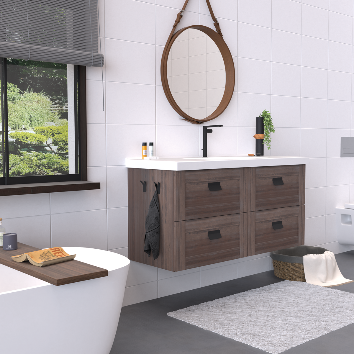 Handdoekhaak Sea - mat zwart