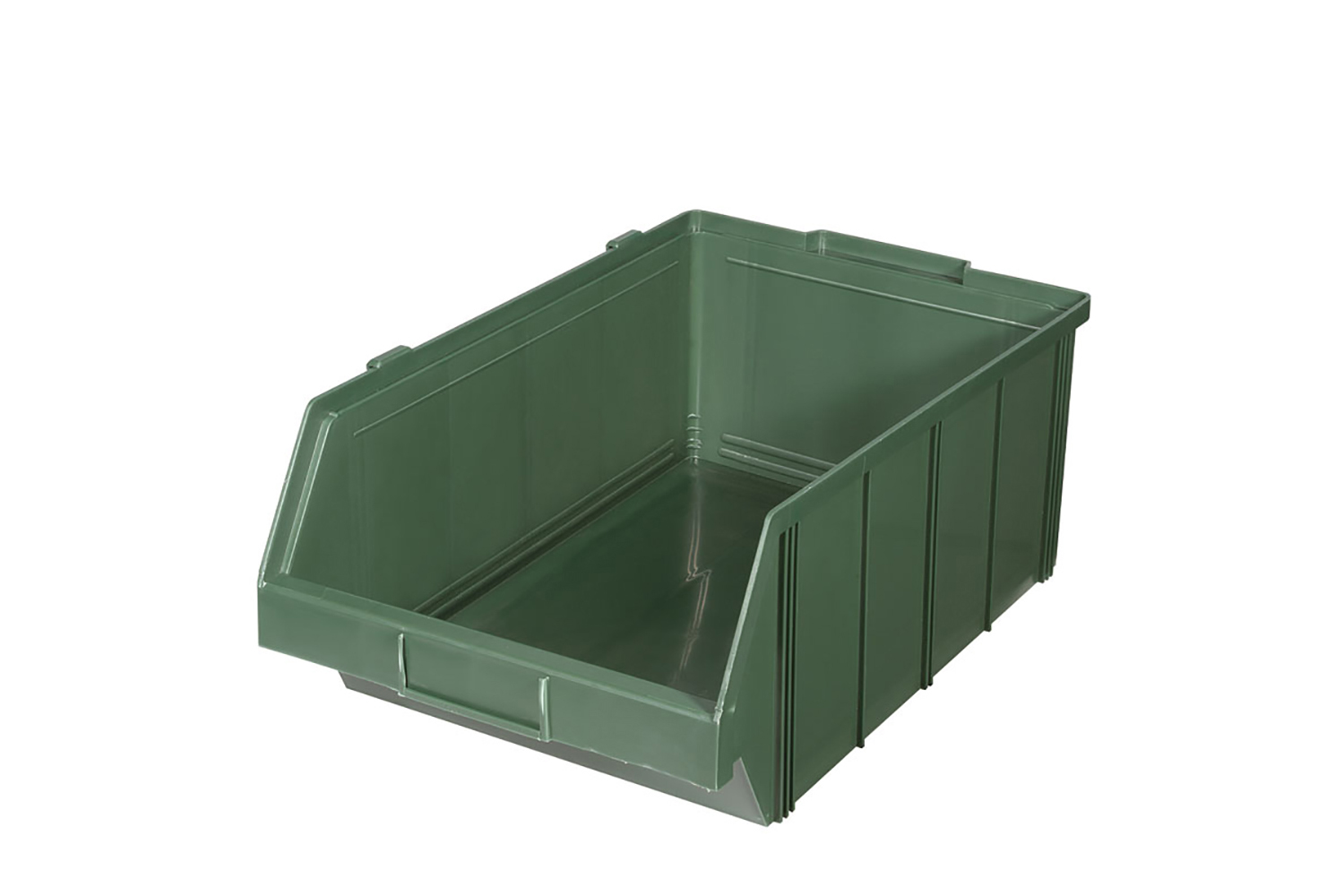 Stapelbare groene magazijnbakken