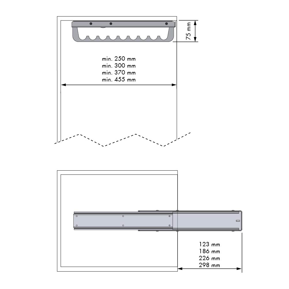 Luxe uittrekbare garderobehouder - Chic Line - 240 mm
