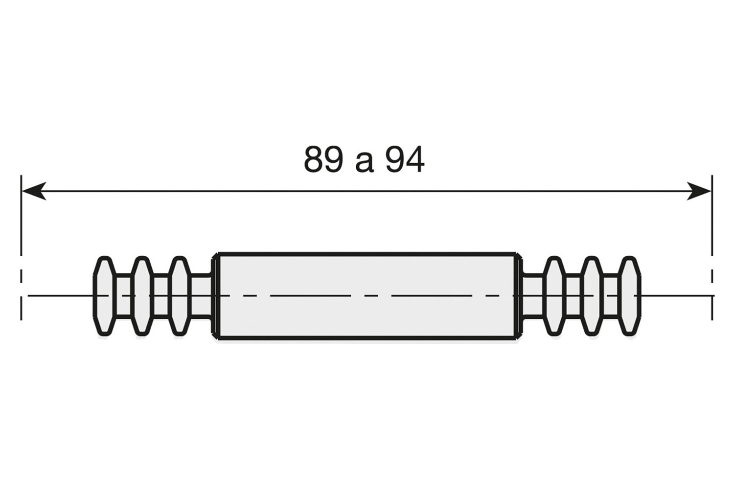 Spiraal excenter Grandes dubbele verbindingsbout - 89mm
