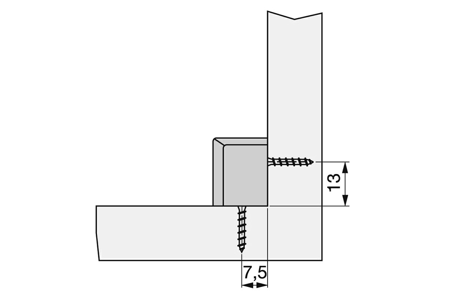 Hoekverbinder met afdekkap - tz - wit
